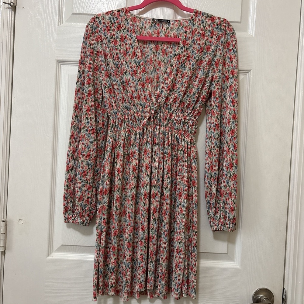 Zara Multicolor Floral Ribbed Top
